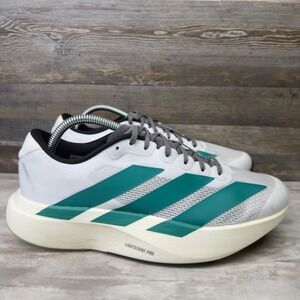 Adidas Adizero Evo SL Running Shoes Men's Size 8.5 White Teal Lightstrike Pro